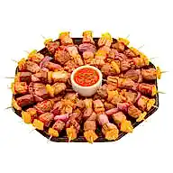 Мини-шашлычки из свиной шейки с овощами (10 шт)